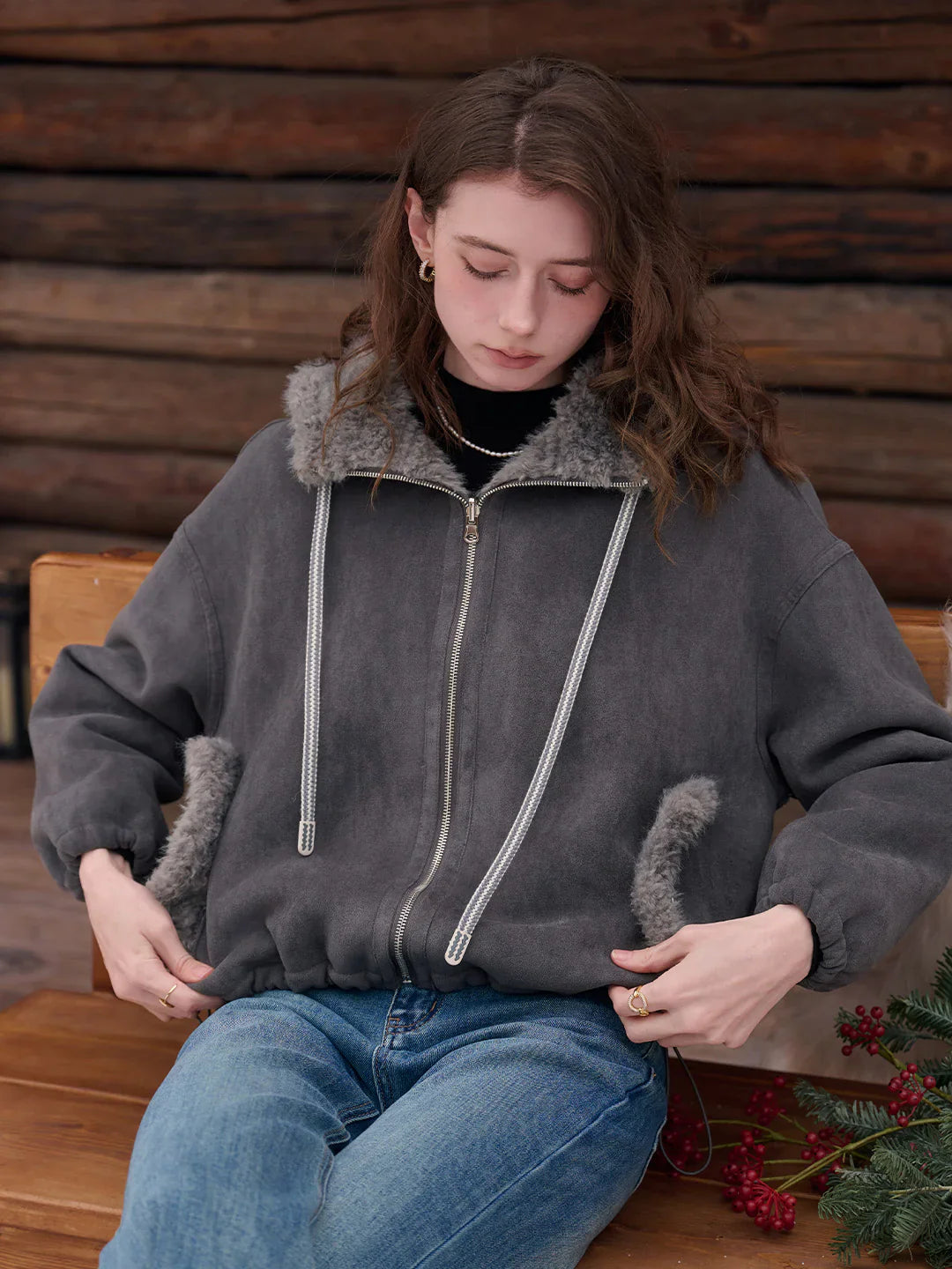 Emberlynn Shearling Short Coat