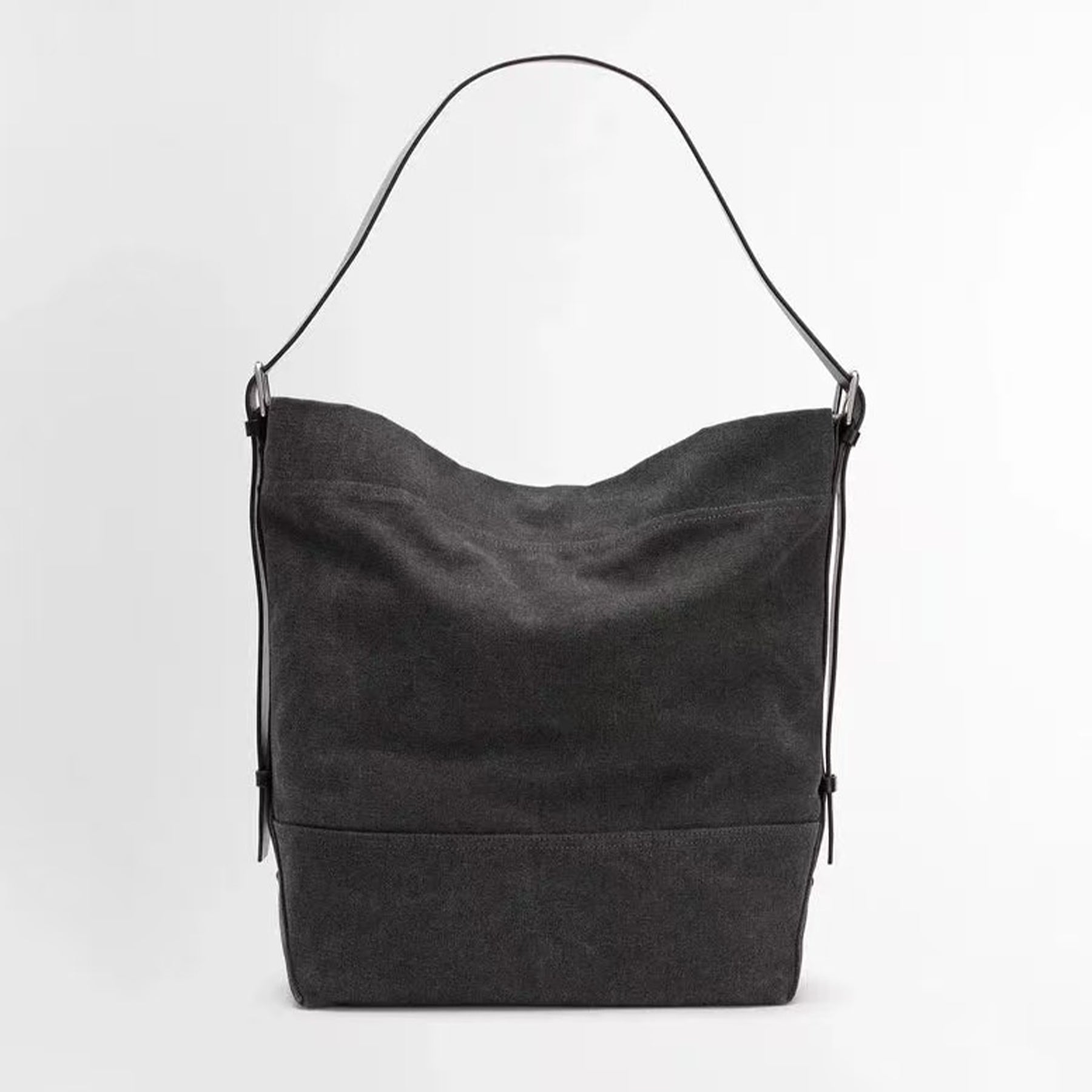 Lemaire Women's Canvas Adjustable Shoulder Strap Tote Bag Fashion Trend High Street Cowboy Splicing Large Capacity Handbag Shoulder Bag Ngvp #2432