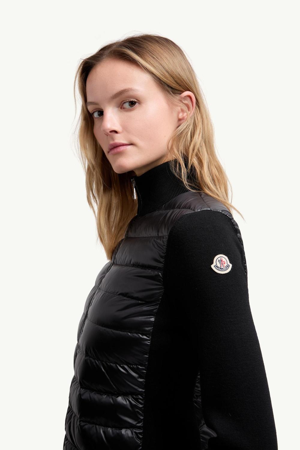 Moncler Cardigan Women's Ski Solid Color Snow Mountain Stand Collar Wool Goose Down Down Jacket#333081
