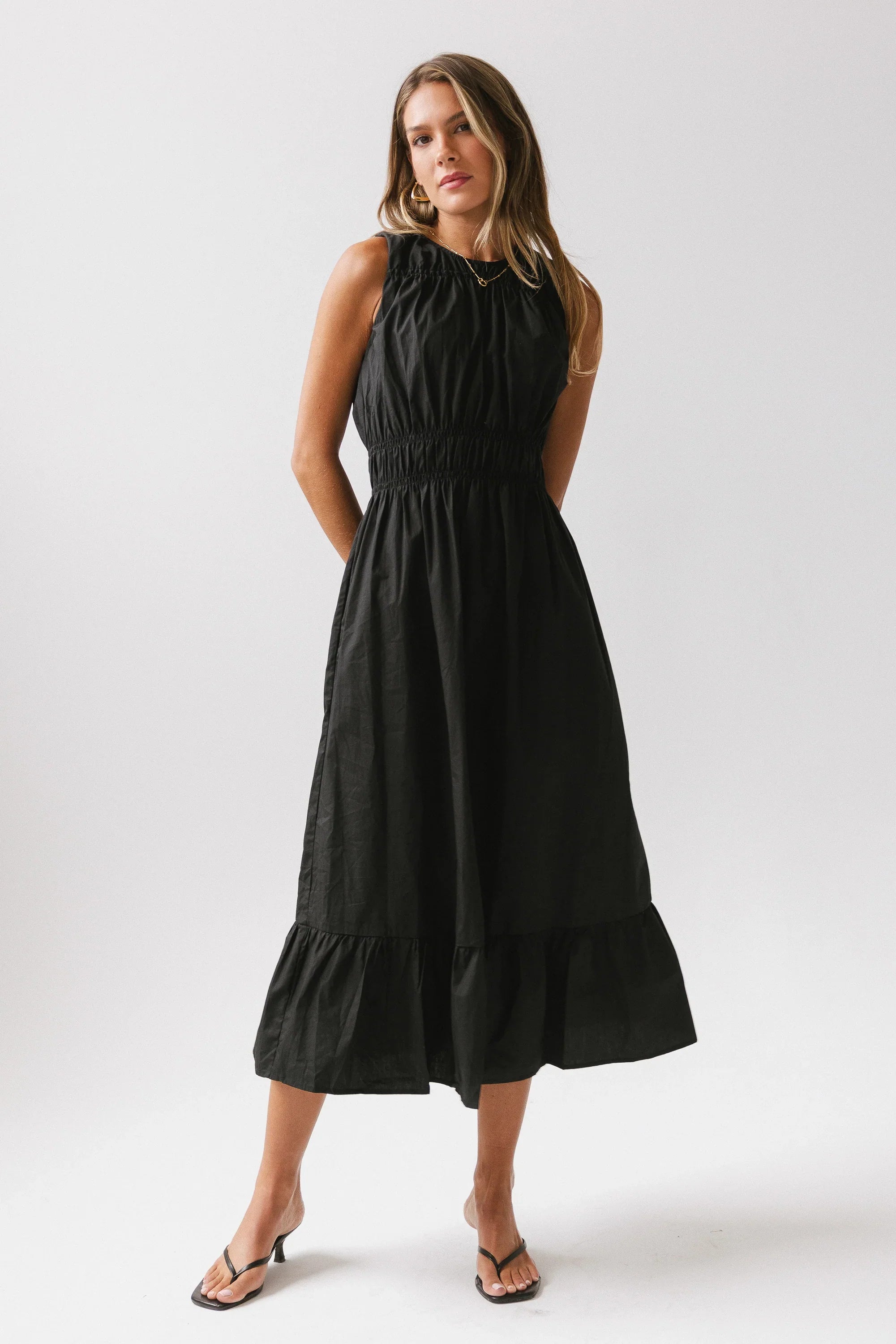 Carmina Tiered Dress in Black