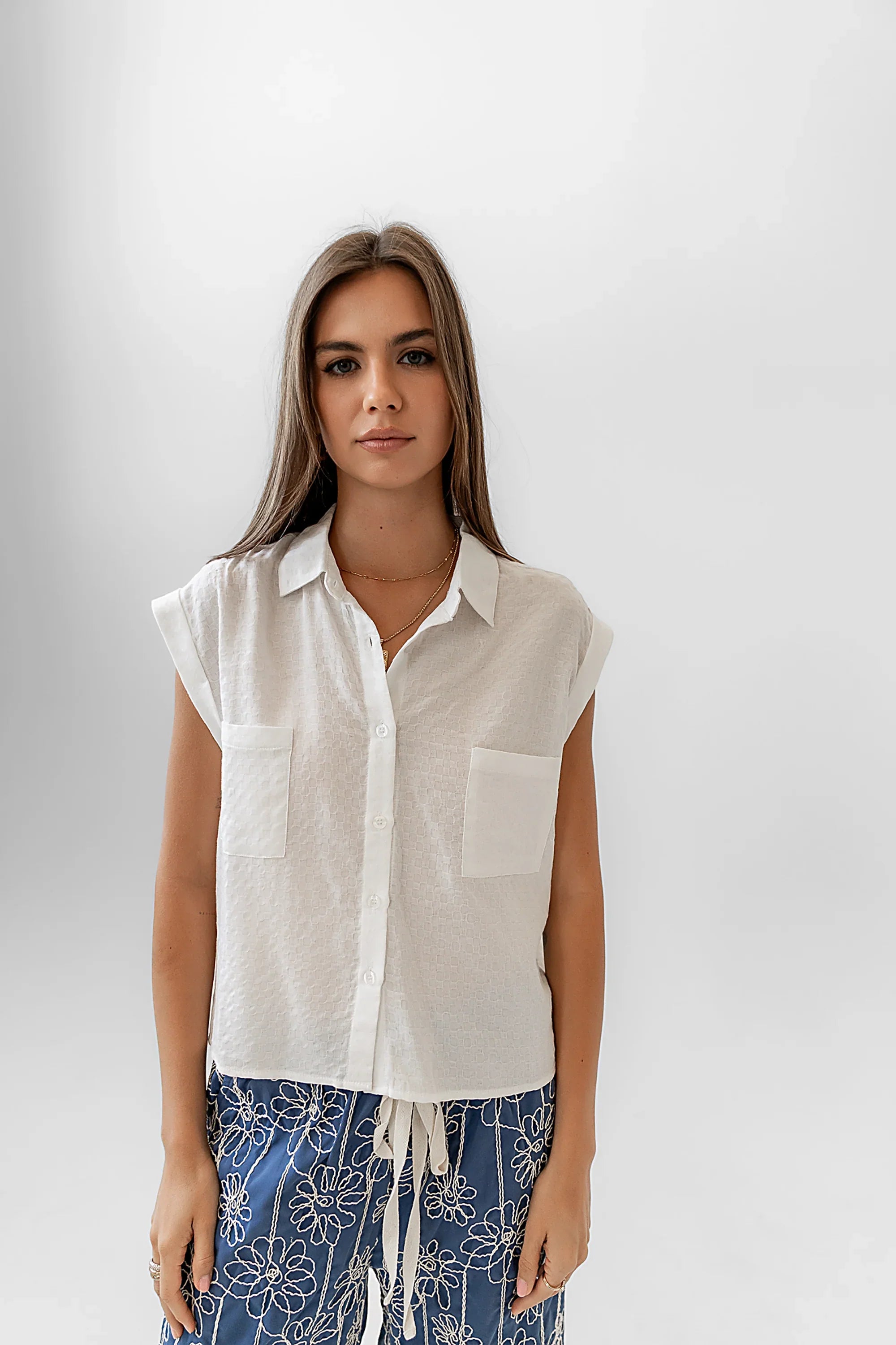 Isla Sheer Blouse in Ivory