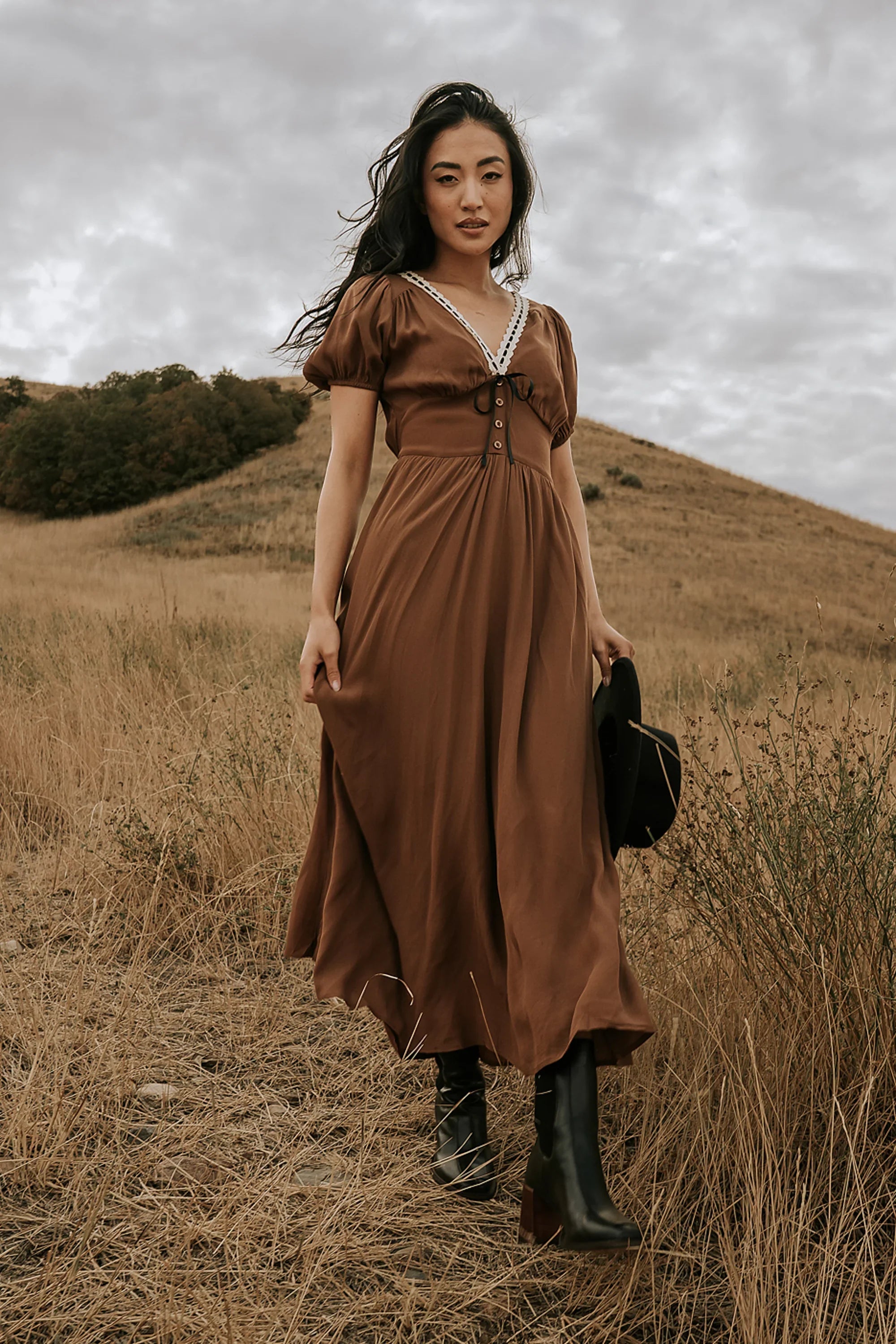 Kaydence Maxi Dress in Brown