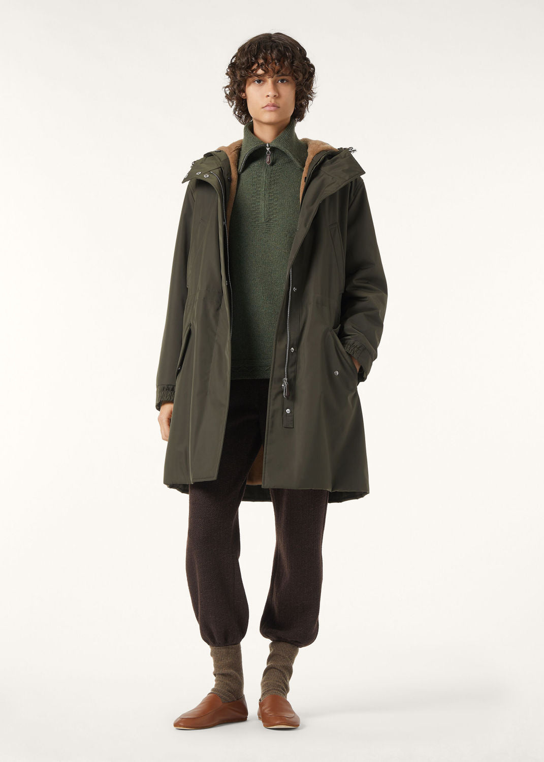 Loro Piana Carezza Sweater Cashmere Green Kelp Melange #336654