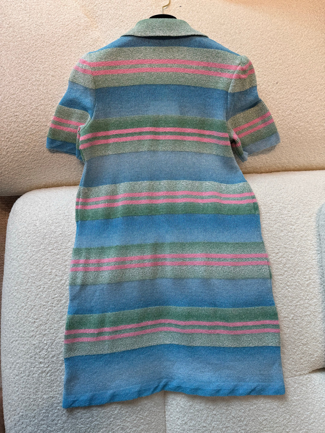 Chanel Pre-Spring 23P Pastel Striped Knit Polo Dress Multiple Colors #328841