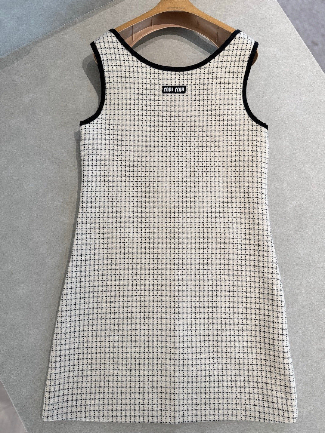 MiuMiu Short Plaid Dress White #335942