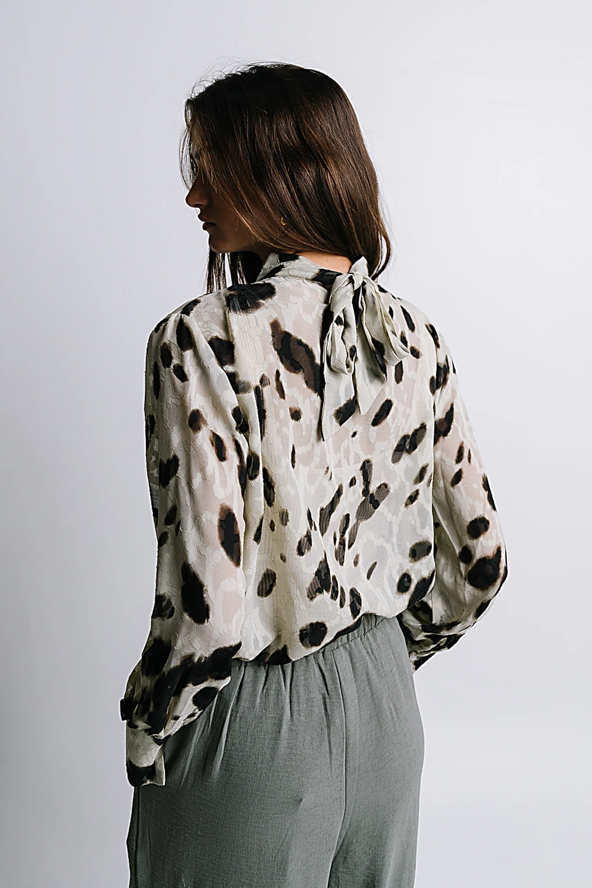 Camille Sheer Blouse in Ivory