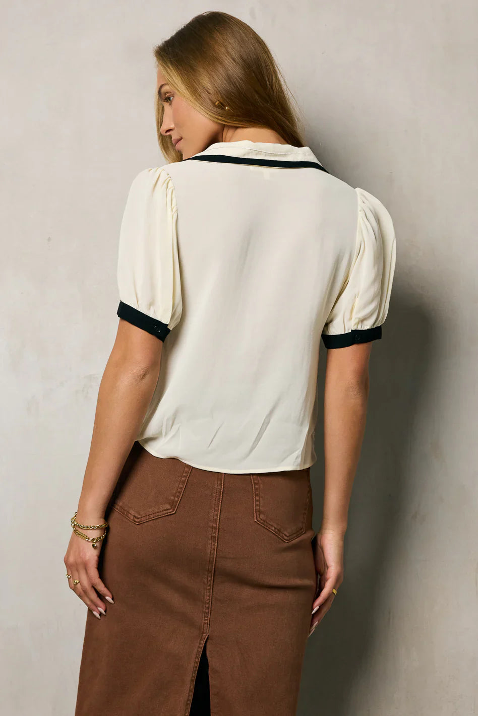 Allison Contrast Button Up