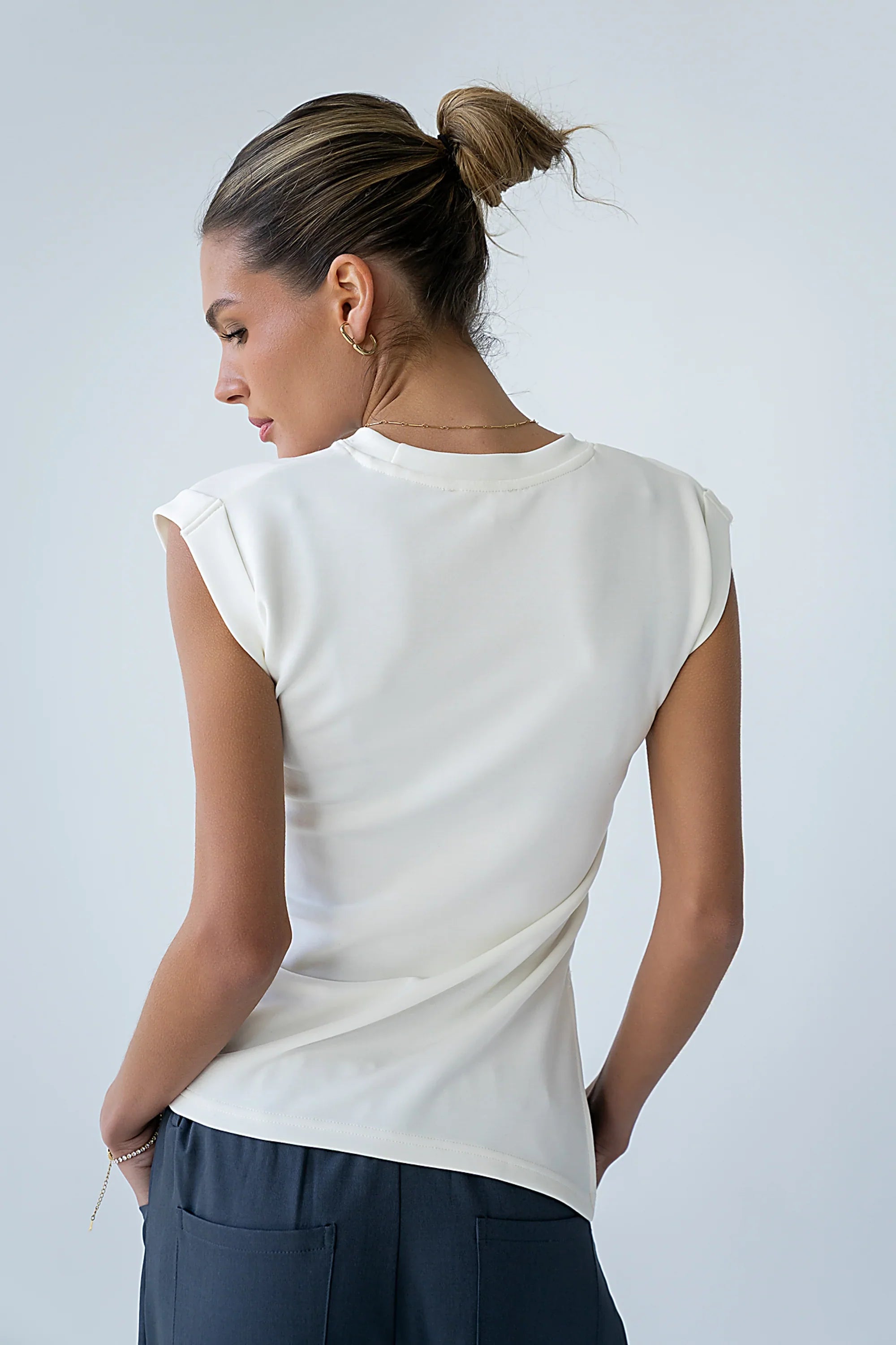 Johny Asymmetrical Top in White