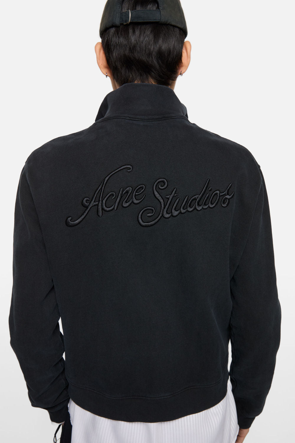 Acne Studios Women's And Men's Spring/fall Fashion Casual Solid Color Minimalist Logo Letter Embroidery Zipper Long Sleeve Sweatshirt Jacket #78317