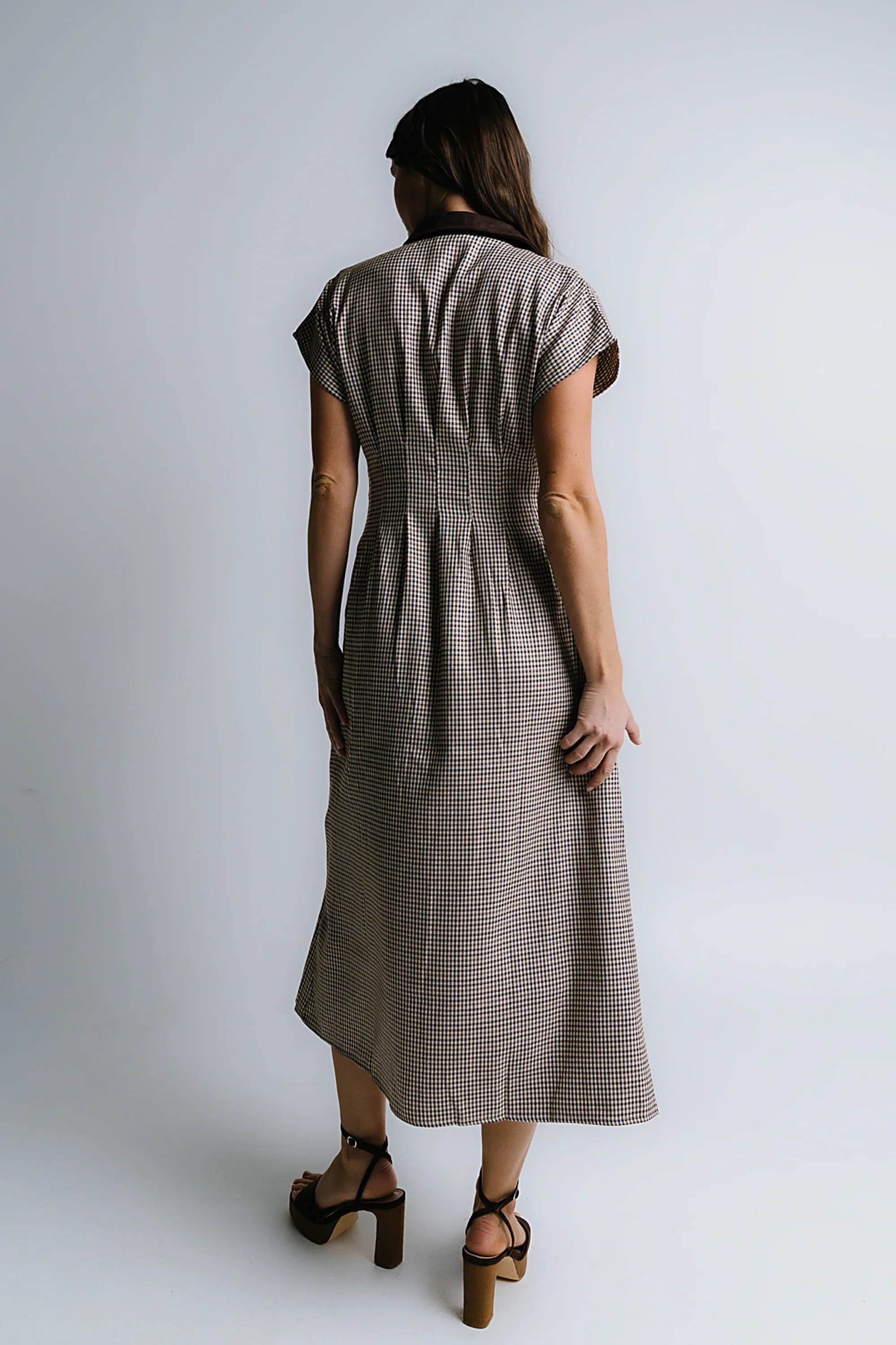 Andie Houndstooth Maxi Dress