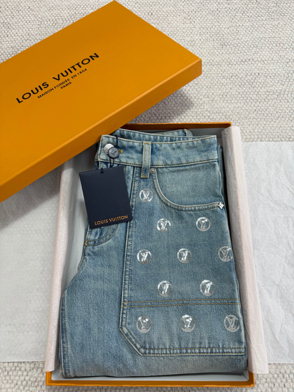 Louis Vuitton Signature Sequin Slim Fit Jeans #334460