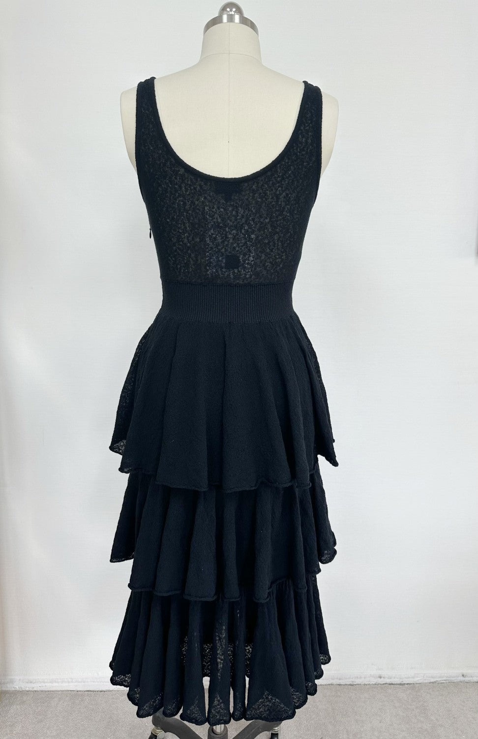 Chanel Women's Spring/Summer Cotton Crew Neck Sleeveless Tank Knit Tiered Dress Dresses Ngvp #2332