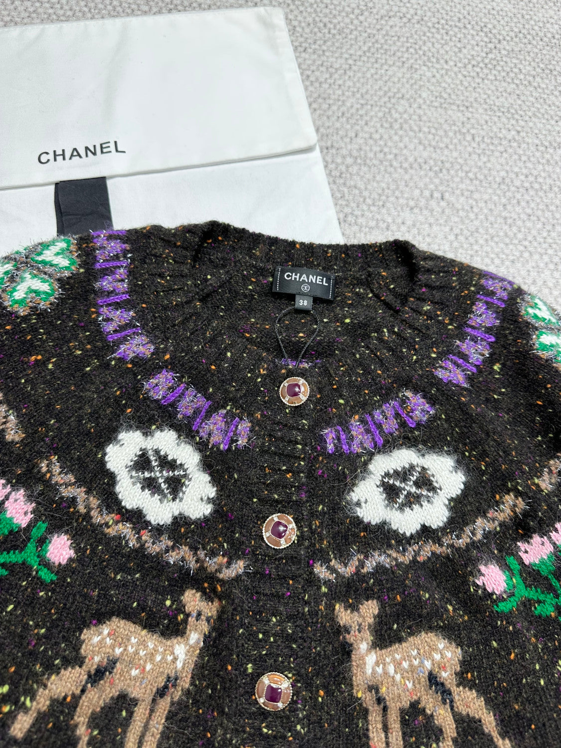 Chanel Cashmere Cardigan Brown #334446