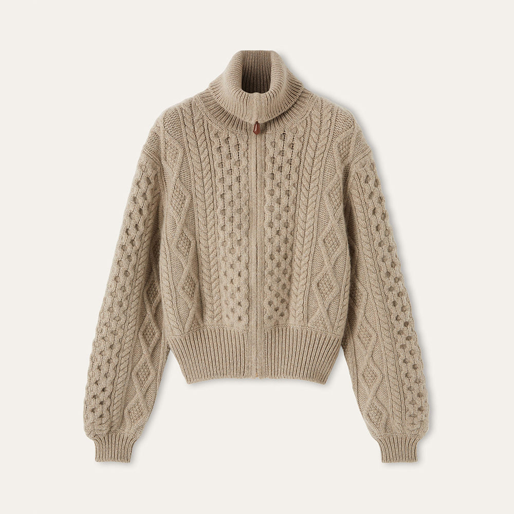 Loro Piana Eyre Cardigan Baby Cashmere Praline BrownMelange #336655