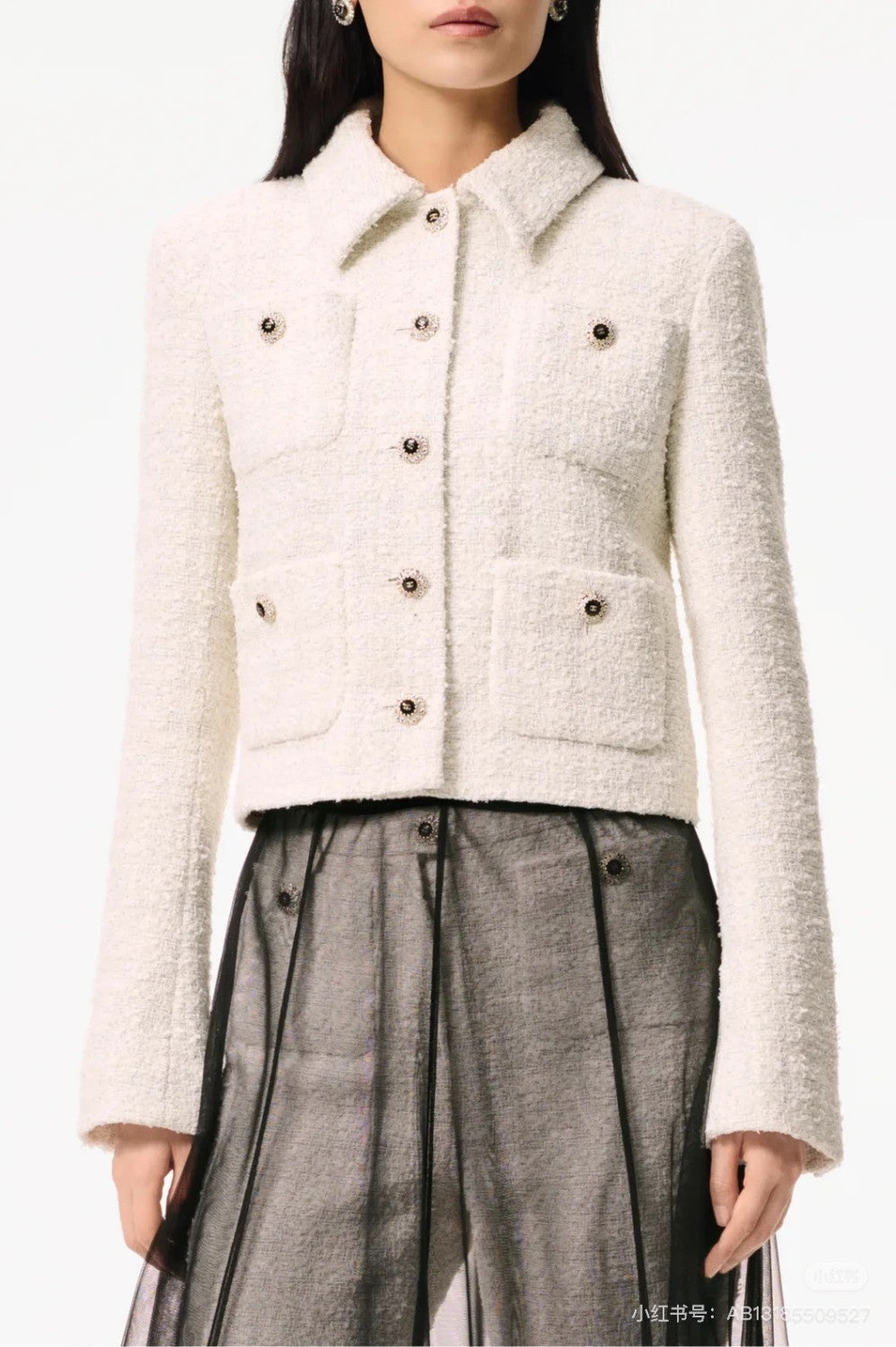 Chanel 25K Fall/Winter Tweed Long-sleeve Single breasted Jacket #333463