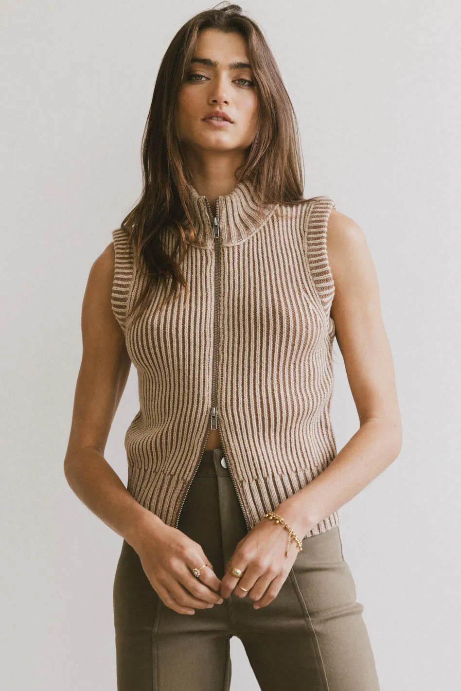 Monroe Zip Up in Mocha