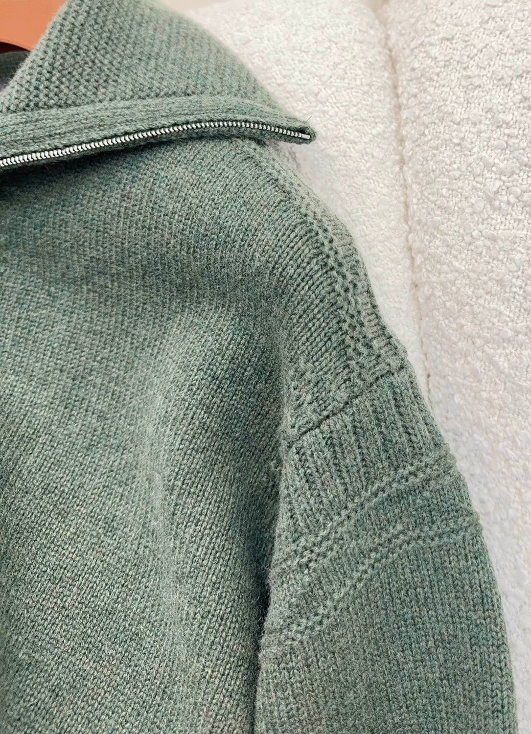 Loro Piana Carezza Sweater Cashmere Green Kelp Melange #336654
