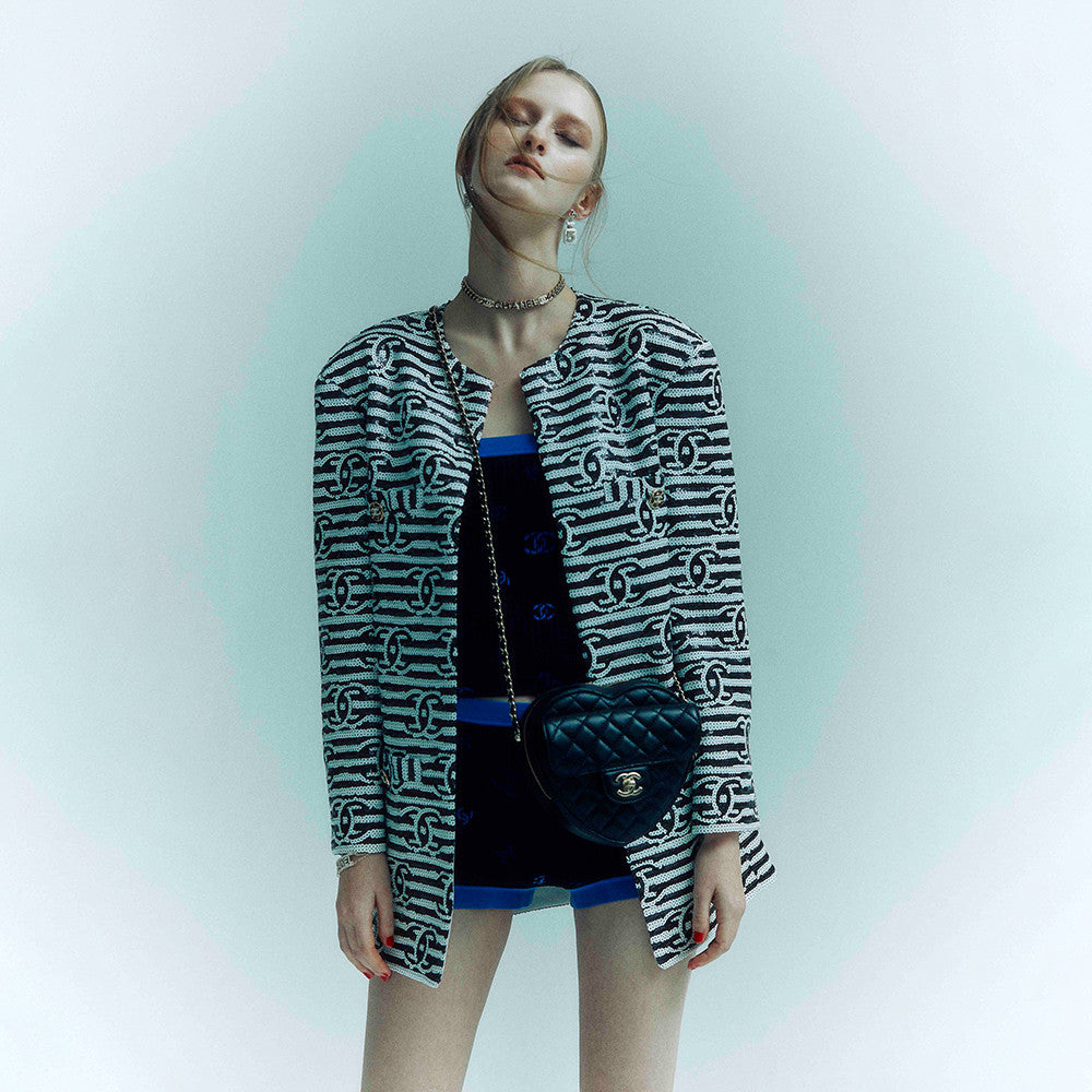 Chanel Cc Sequin Embroidered Jacket #335797