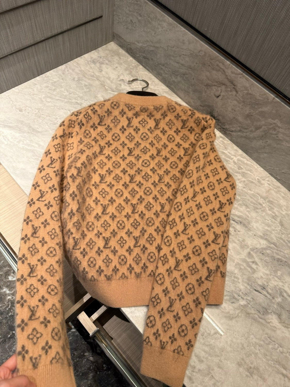 Louis Vuitton Brushed Monogram Cardigan Cashmere Alpaca #333137