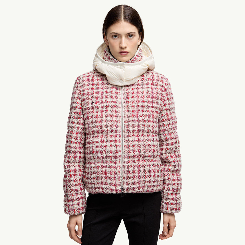 Moncler Andronne Tweed Hooded Short Down Jacket #336204