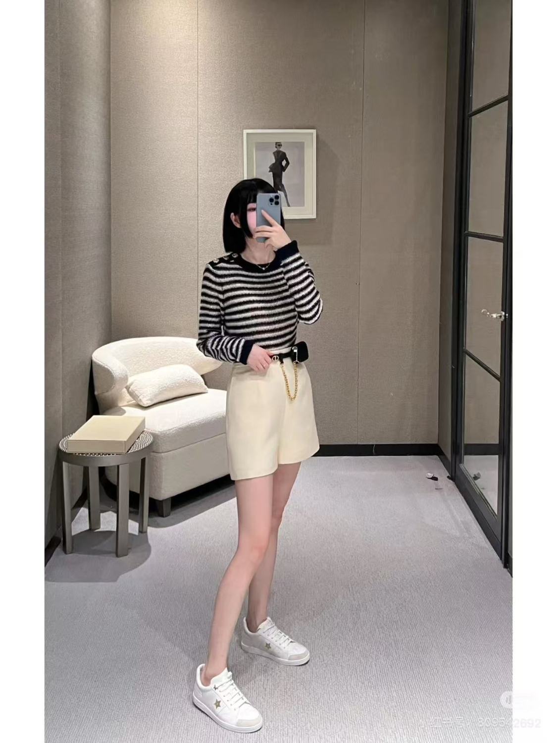 Dior Women's Striped Color-Blocked Spring/Fall Crewneck Pullover Long-Sleeve Knit Sweater Ngvp #2342