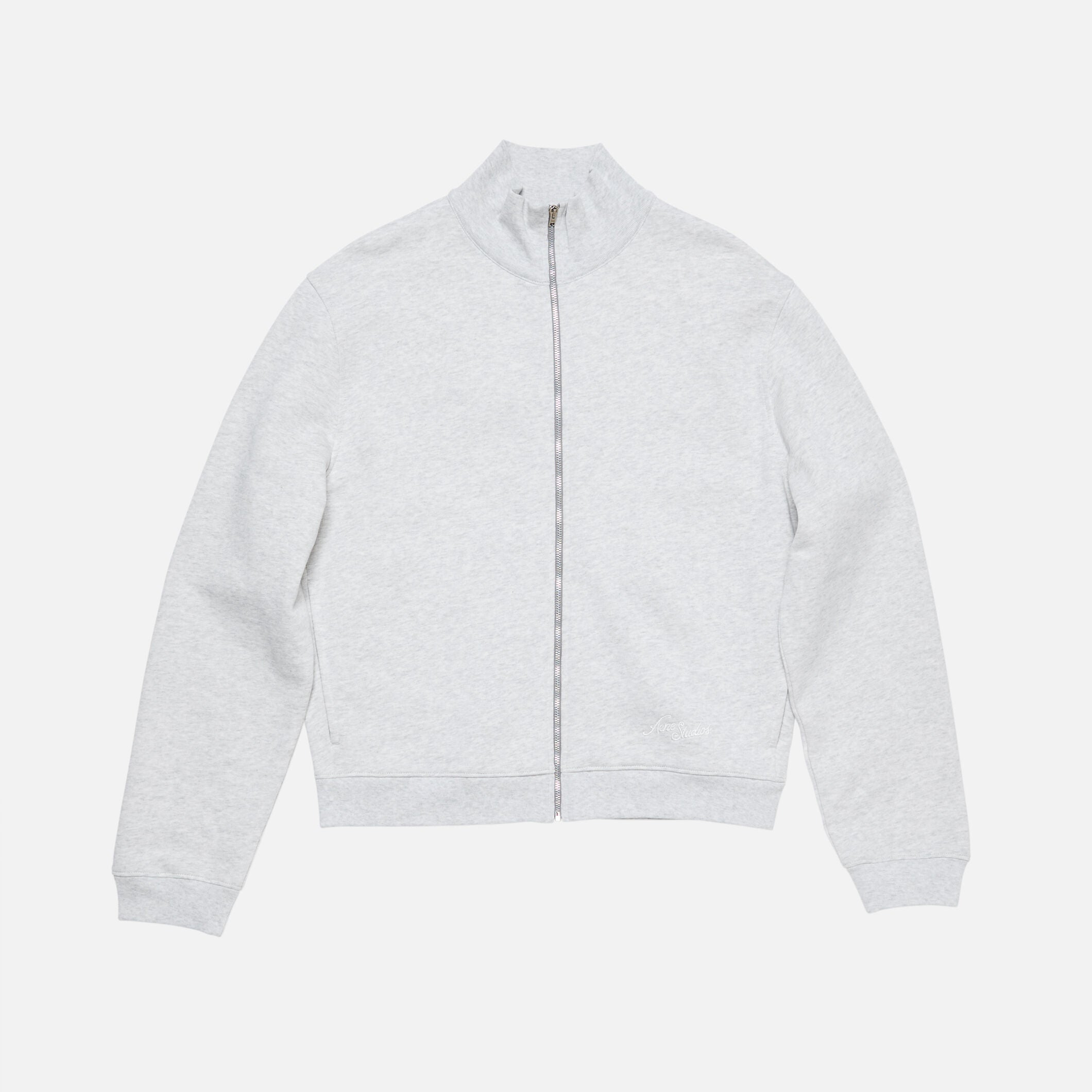 Acne Studios Women's And Men's Spring/fall Fashion Casual Solid Color Minimalist Logo Letter Embroidery Zipper Long Sleeve Sweatshirt Jacket #78317