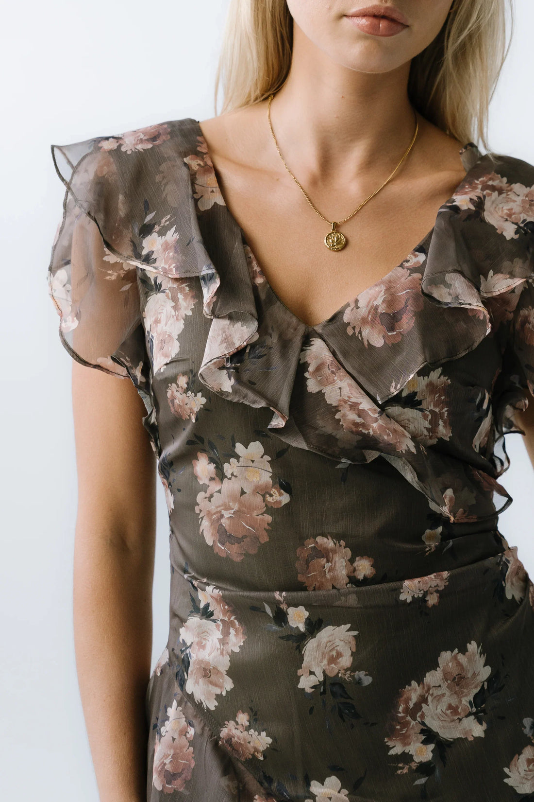 Kensie Ruffle Maxi Dress