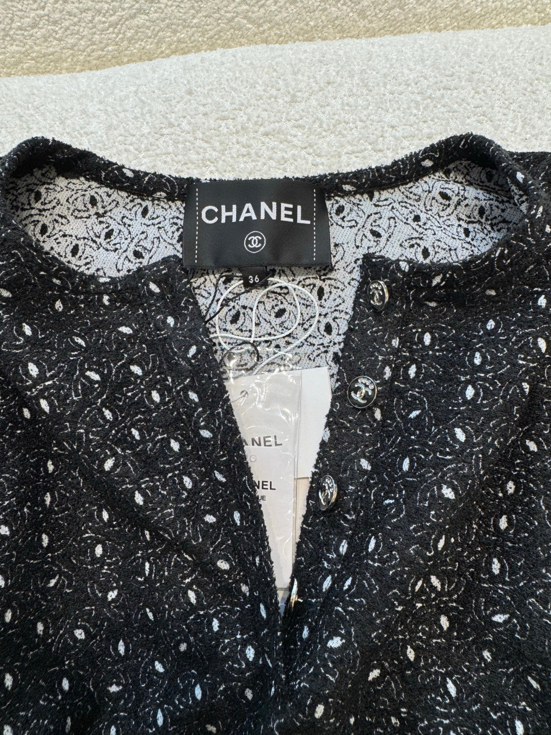 Chanel 25M Coco Beach Beach Series Round Neck Button First Embroidered Logo Short Sleeve Dress #336789