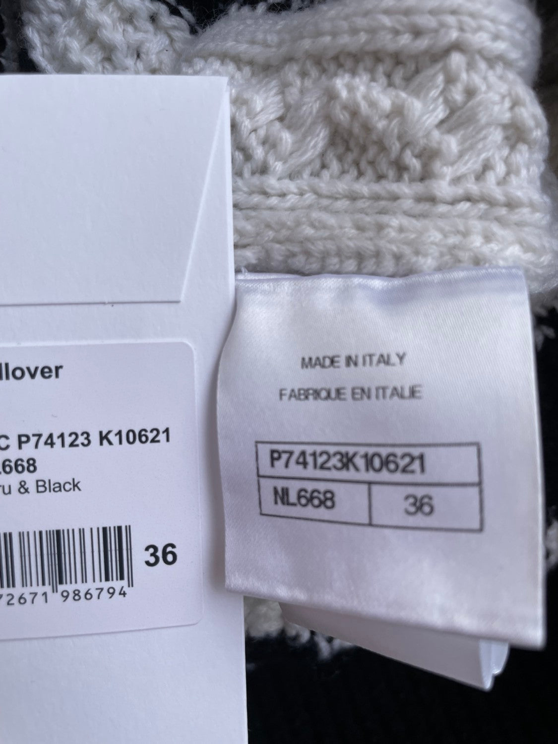 Chanel Black White Checkered Cashmere Sweater #335793