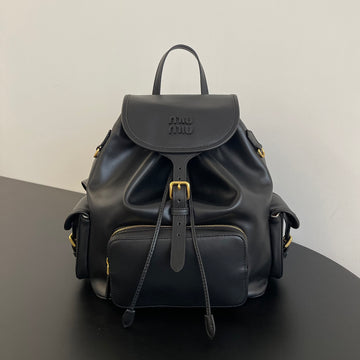 MiuMiu Women's Solid Color Leather Canvas Shoulder Bags Backpacks Bag #75842