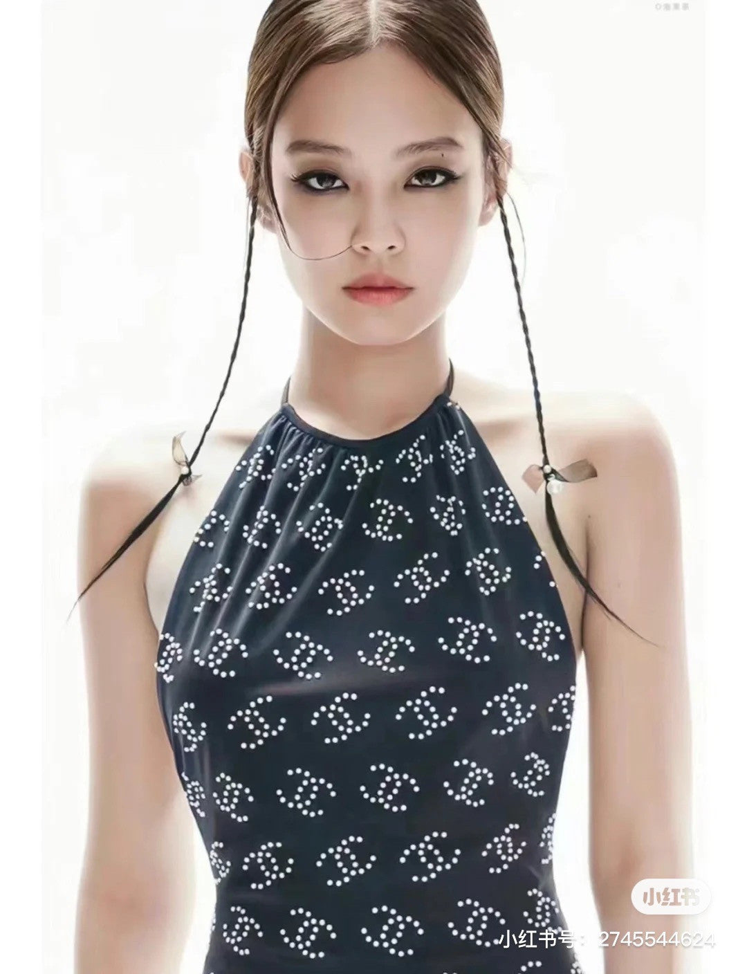 Chane Printed One-Piece Black Swimwear Clothing #375530