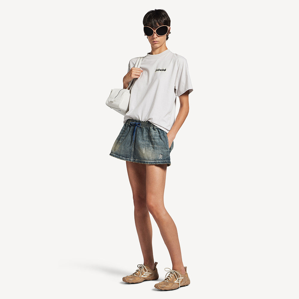 Balenciaga Top-quality Version Women's Masking Tape T-shirt Medium Fit in Faded Black #336738