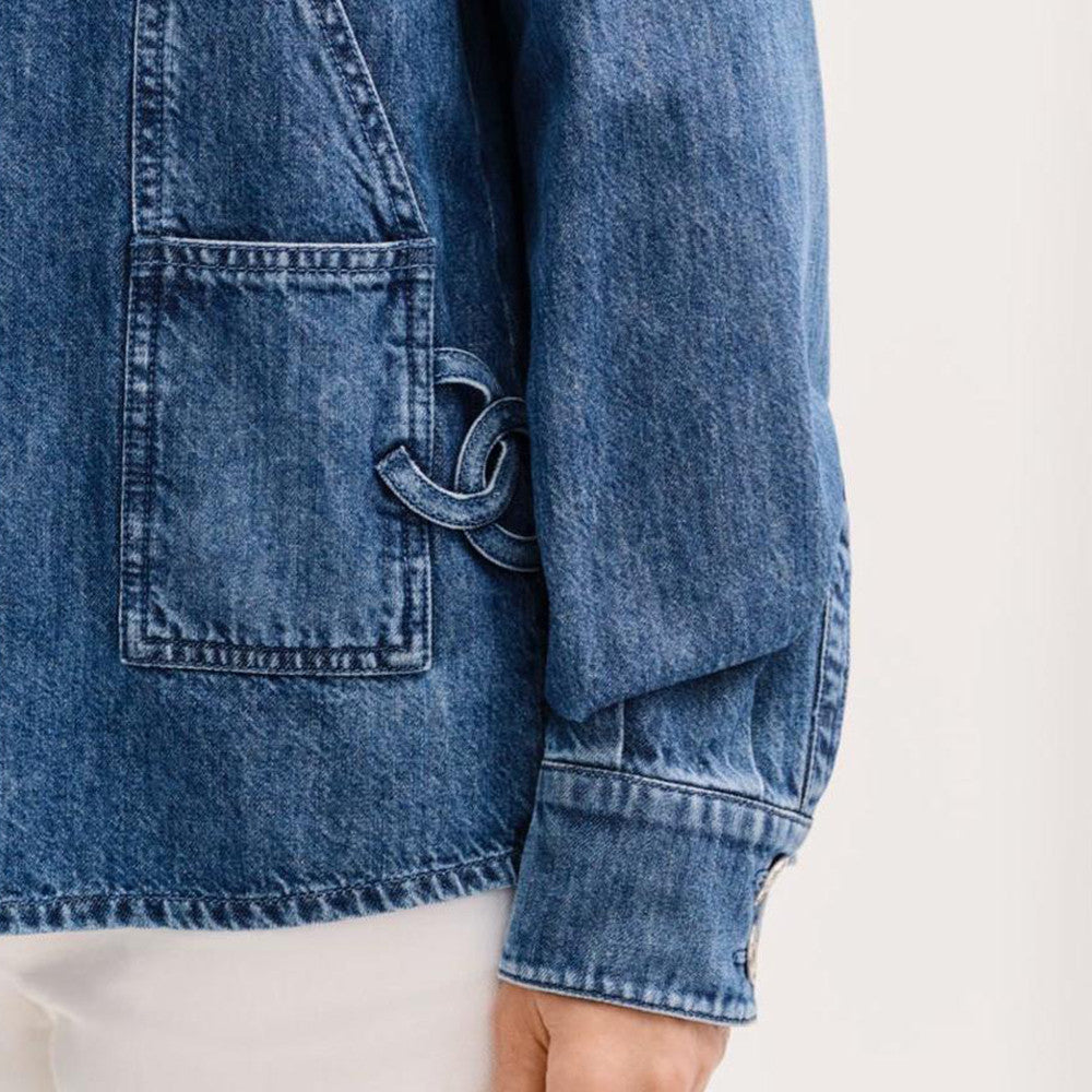 Chanel Top-quality Version Women's Blue Denim Jacket #376831