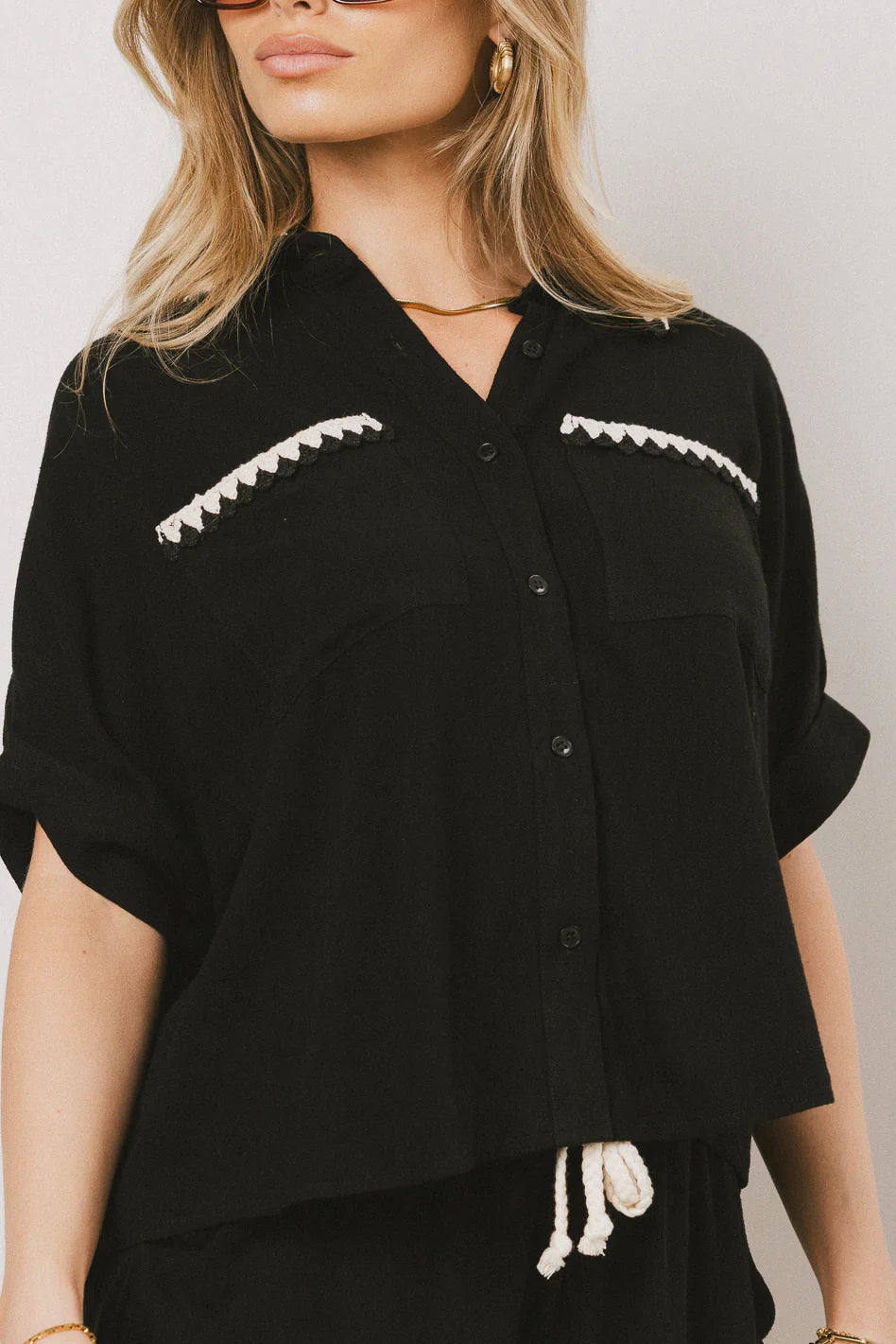 Kiana Embroidered Button Up