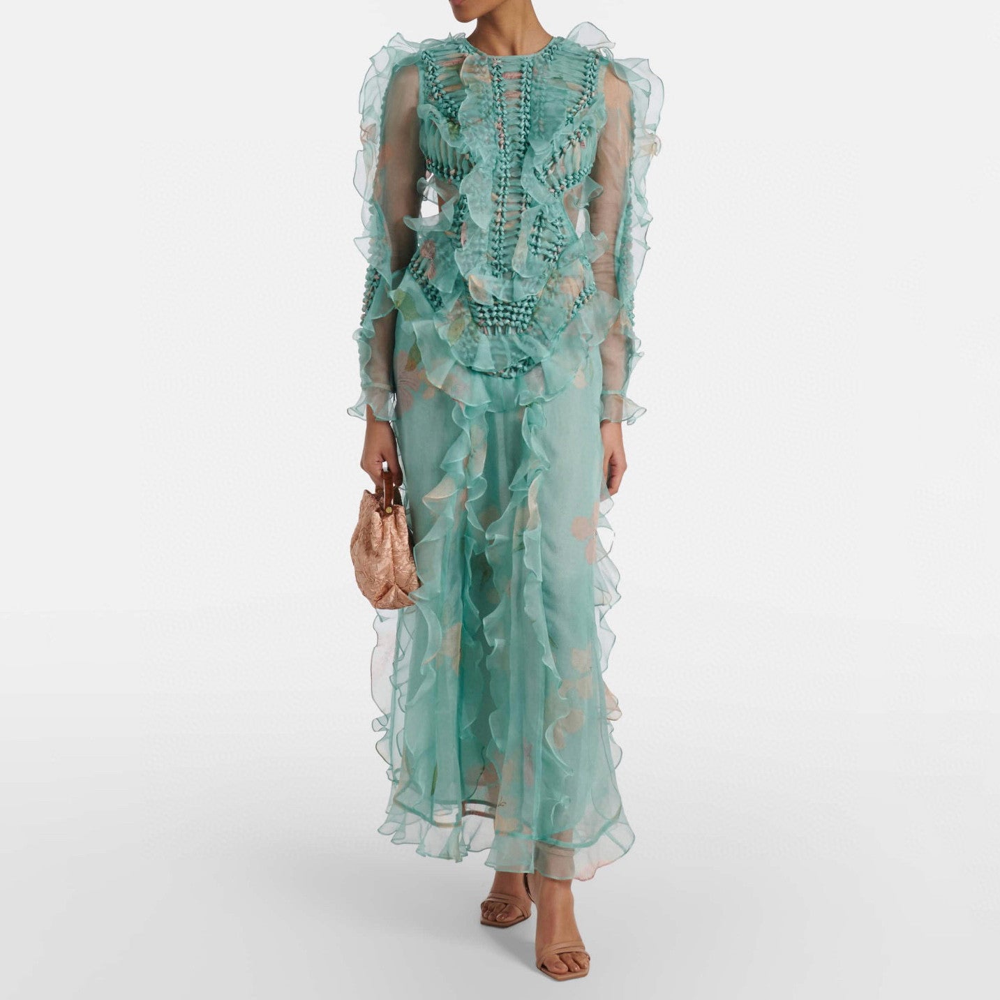 Zimmermann Women's Spring/Summer Fashion Casual Solid Color Knit Long Sleeve Dress Long Dress #78889