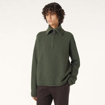 Loro Piana Carezza Sweater Cashmere Green Kelp Melange #336654