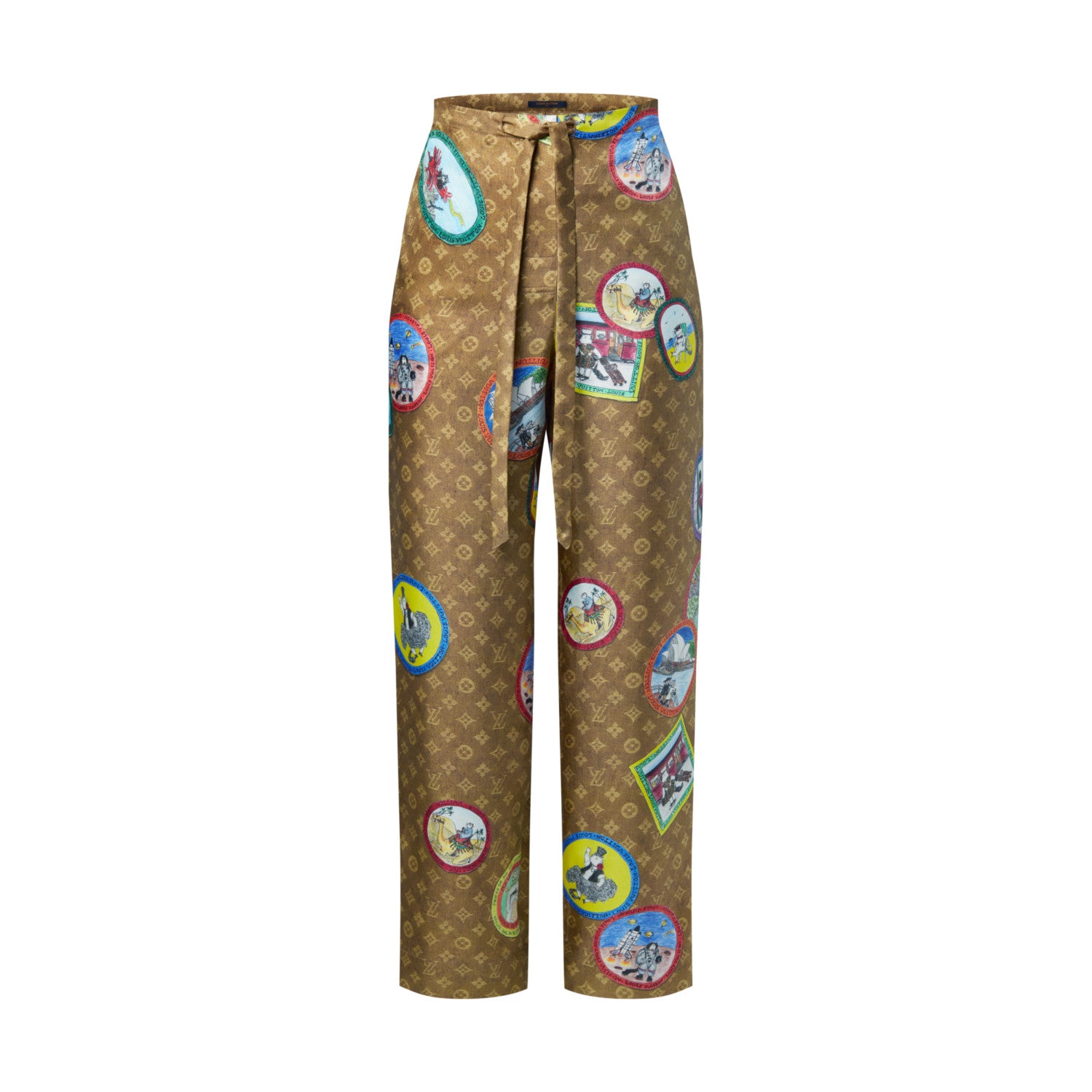 Louis Vuitton Men's And Women's Spring/Fall Fashion Casual V-Neck Collar Single-Button Print Shirt with Elastic Waistband Loose-Fit Relaxed Pants Sleepwear Suit Set #78868