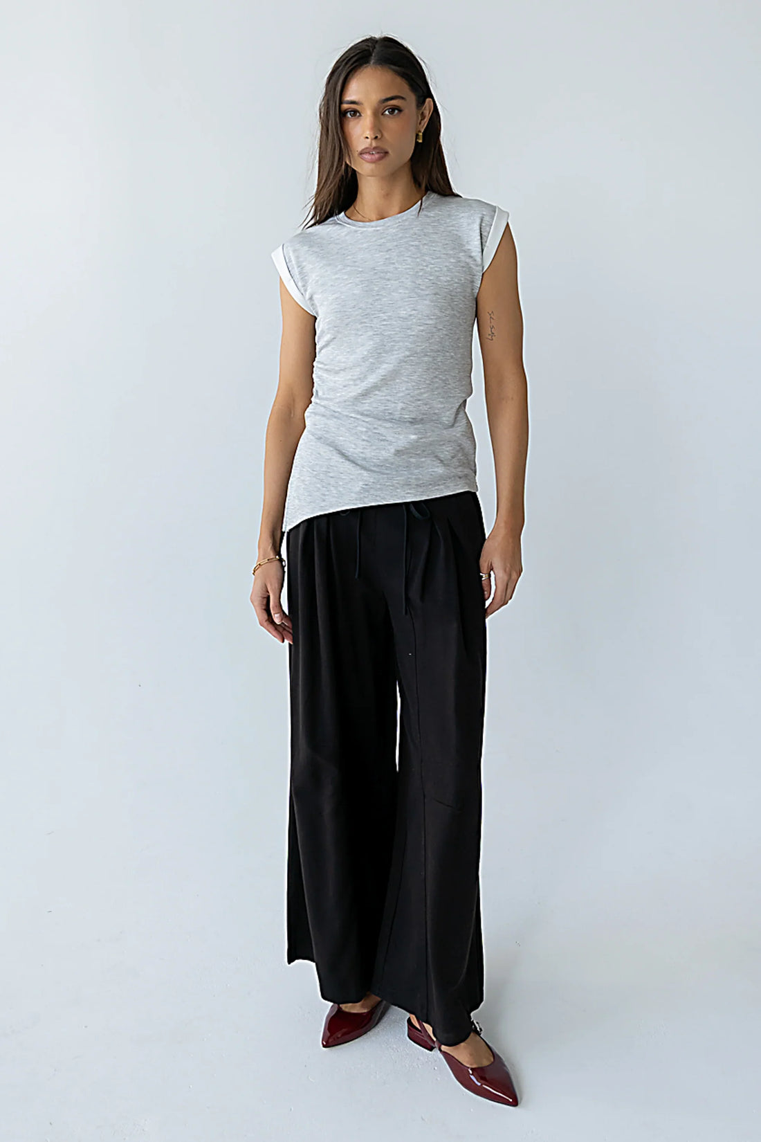 Johny Asymmetrical Top in Grey