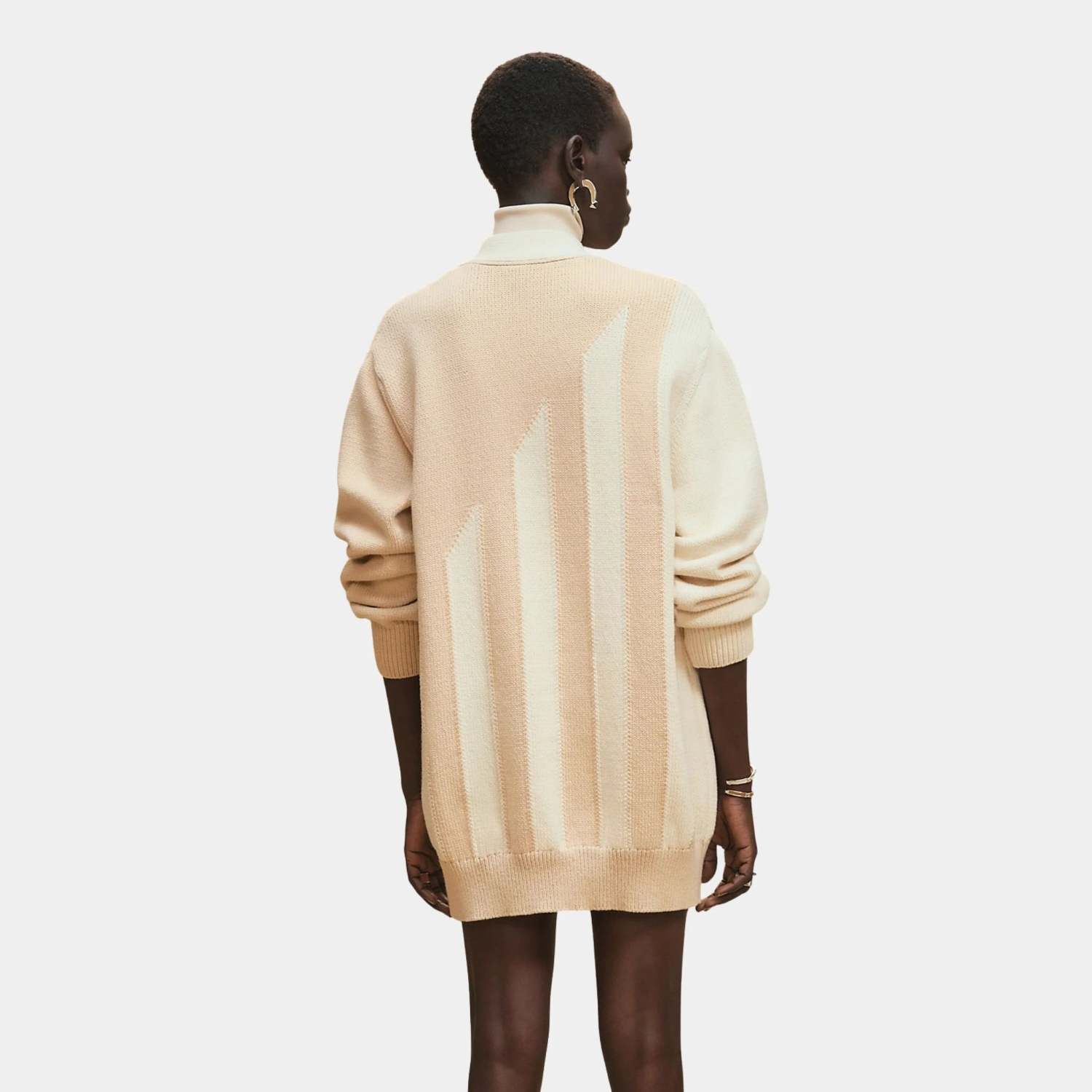 Hermes Long sleeve Long Cardigan Thick Bicolor Cotton #333633