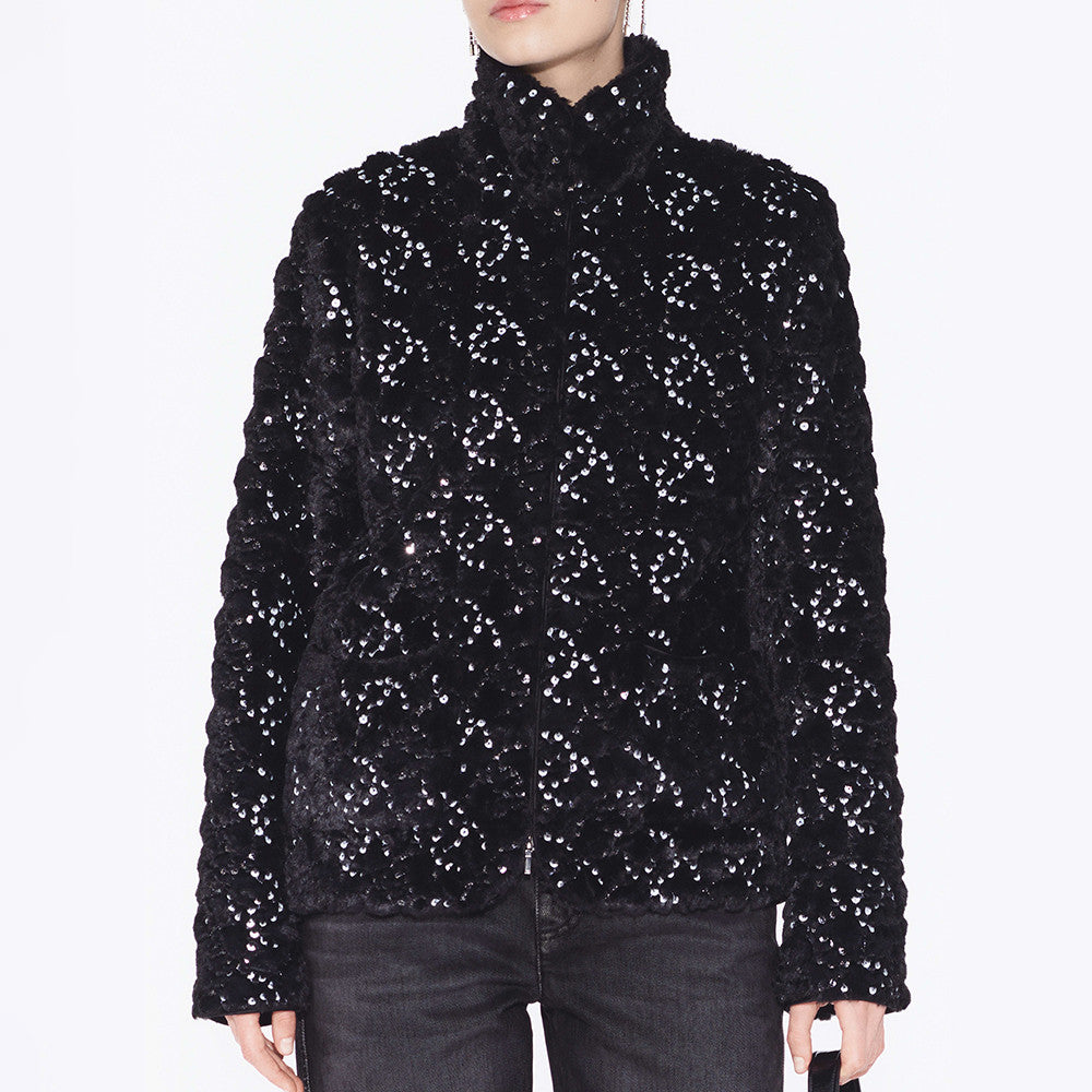 Chanel Jacket Mixed Fibers Sequins Black #334700