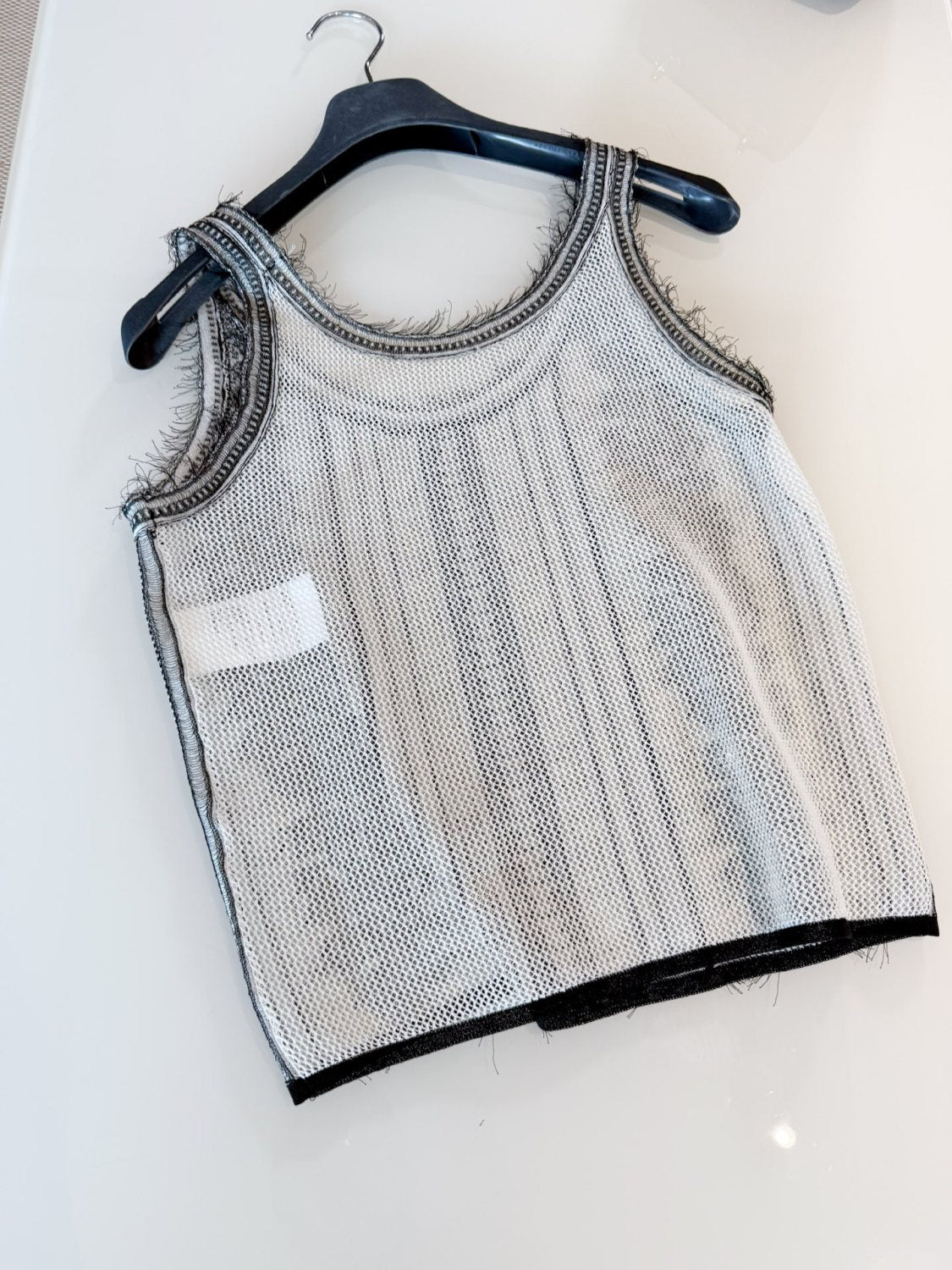 Dior Women's Summer Lace Knit Stretch Hollow-Out Solid Color Sleeveless Vest Ngvp #2397