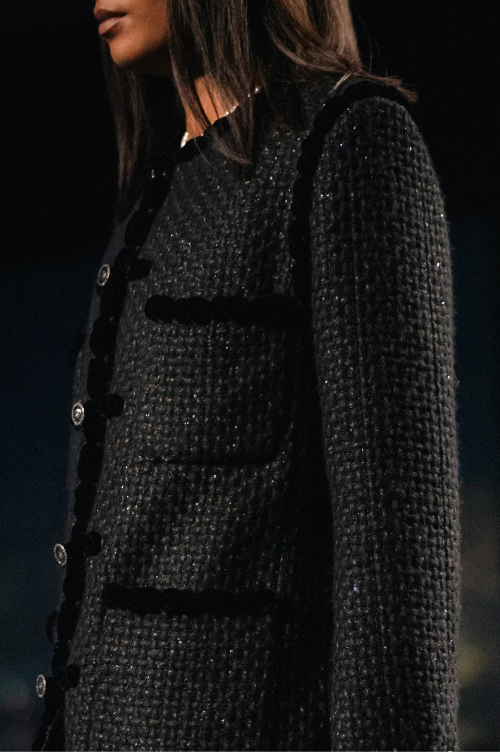 Chanel Women's Spring/Autumn Embroidered Soft Wool Blend Single-Breasted Round Neck Color Block Long Sleeve Coat Jacket Ngvp #2297
