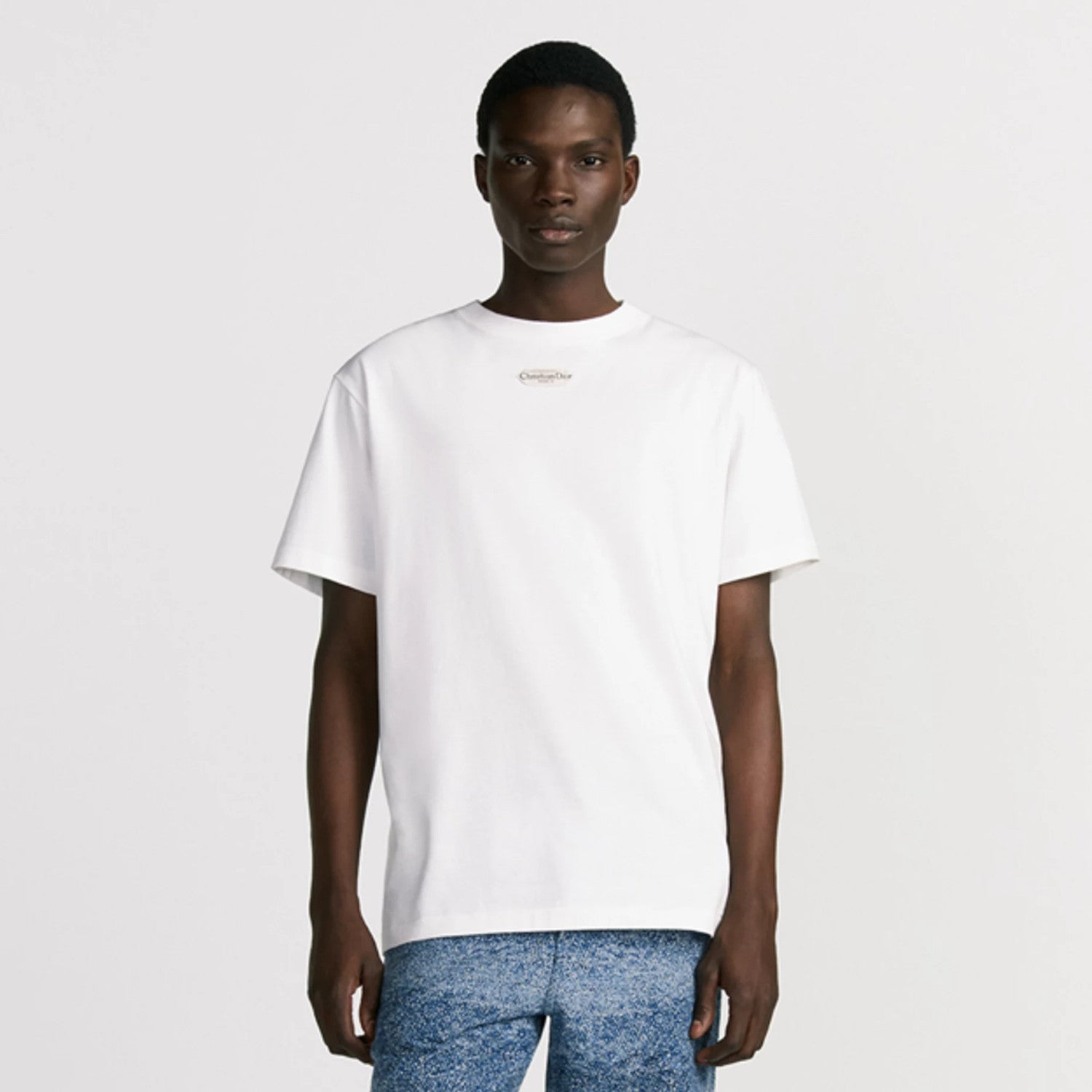 Dior Men's And Women's Summer Fashion Casual Solid Color Crew Neck Loose Fit Cotton Plain Weave Knit Short Sleeve T-Shirt #78564