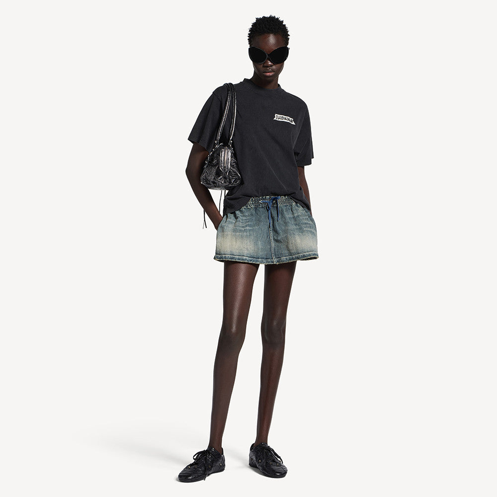 Balenciaga Top-quality Version Women's Masking Tape T-shirt Medium Fit in Faded Black #336738