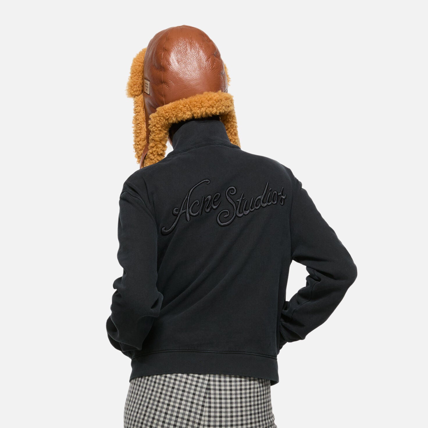 Acne Studios Women's And Men's Spring/fall Fashion Casual Solid Color Minimalist Logo Letter Embroidery Zipper Long Sleeve Sweatshirt Jacket #78317