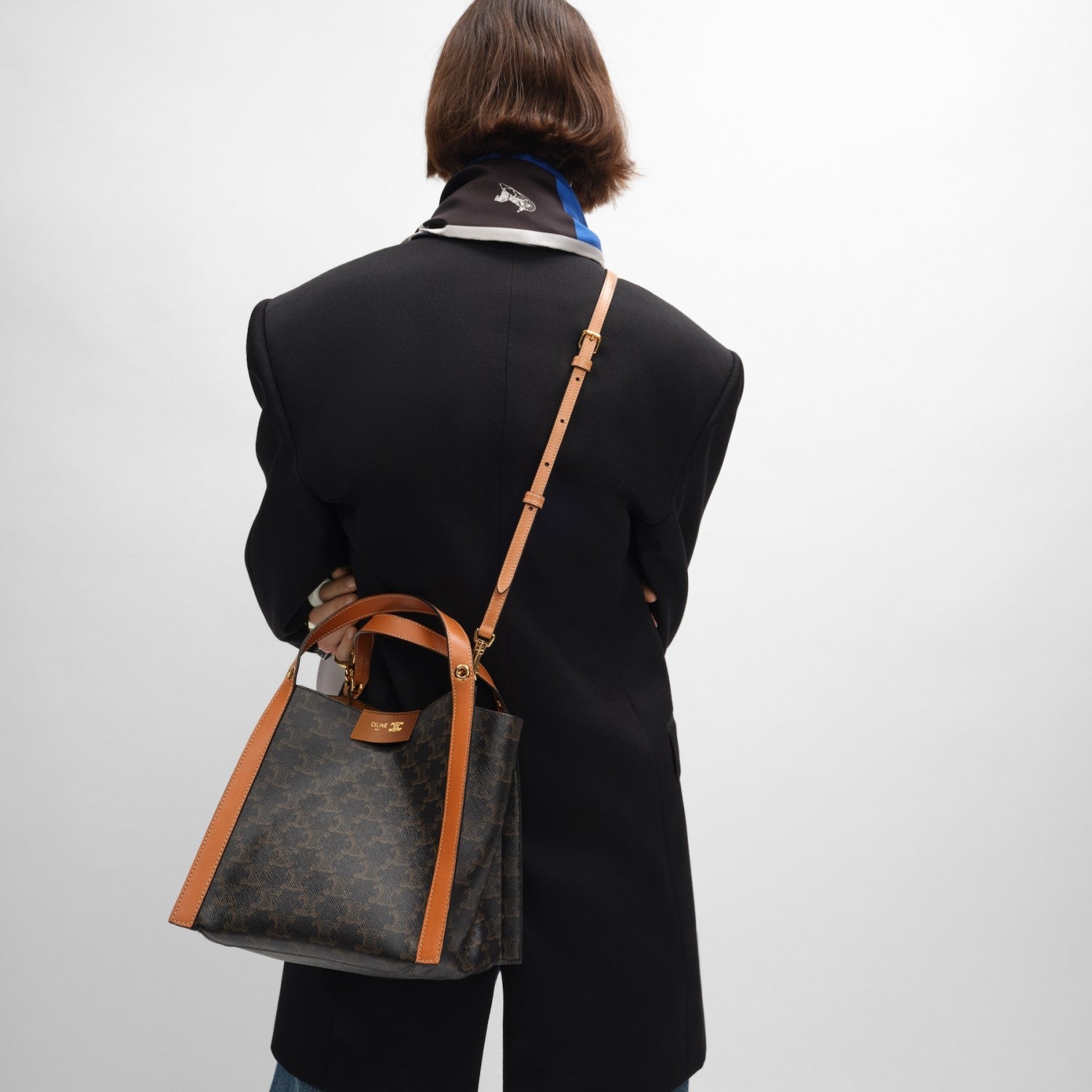 Celine Small Cube Bag in Triomphe Canvas and Natural Calfskin #377768