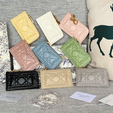 Dior Lady Dior Cosmos Zipped Card Holder Women's Fashion Temperament Logo Solid Colour Metal Decoration Card Case Card Holder Bag Bags S0965ONMJ  #81143