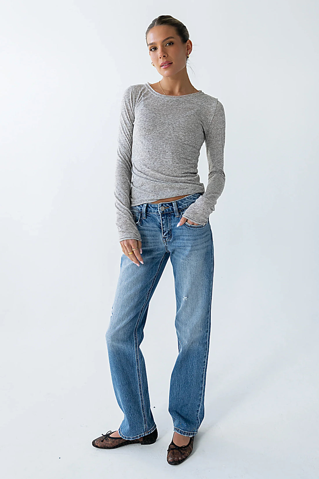Mason Sheer Top in Heather Grey