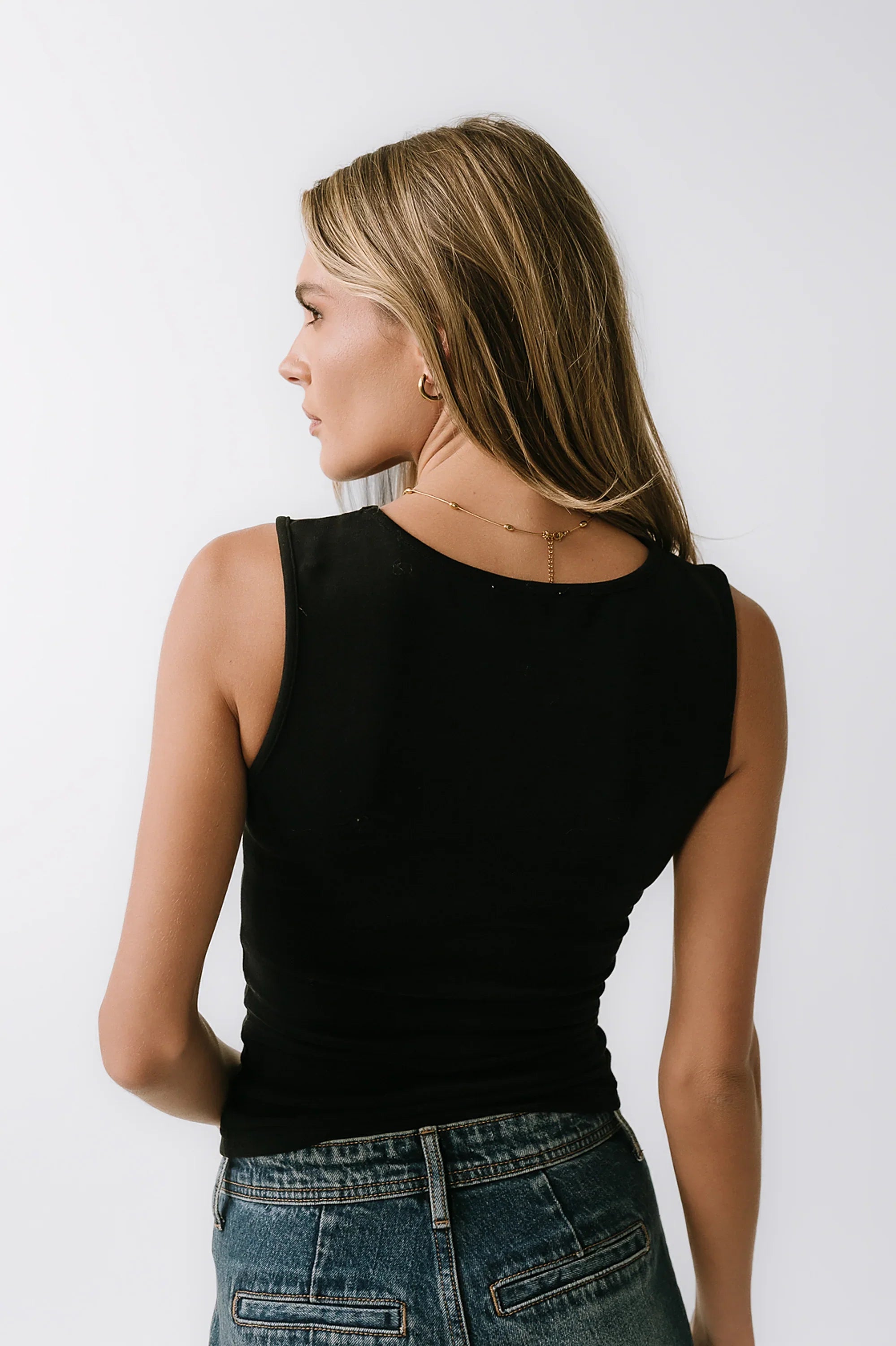 Alder Fitted Tank in Black
