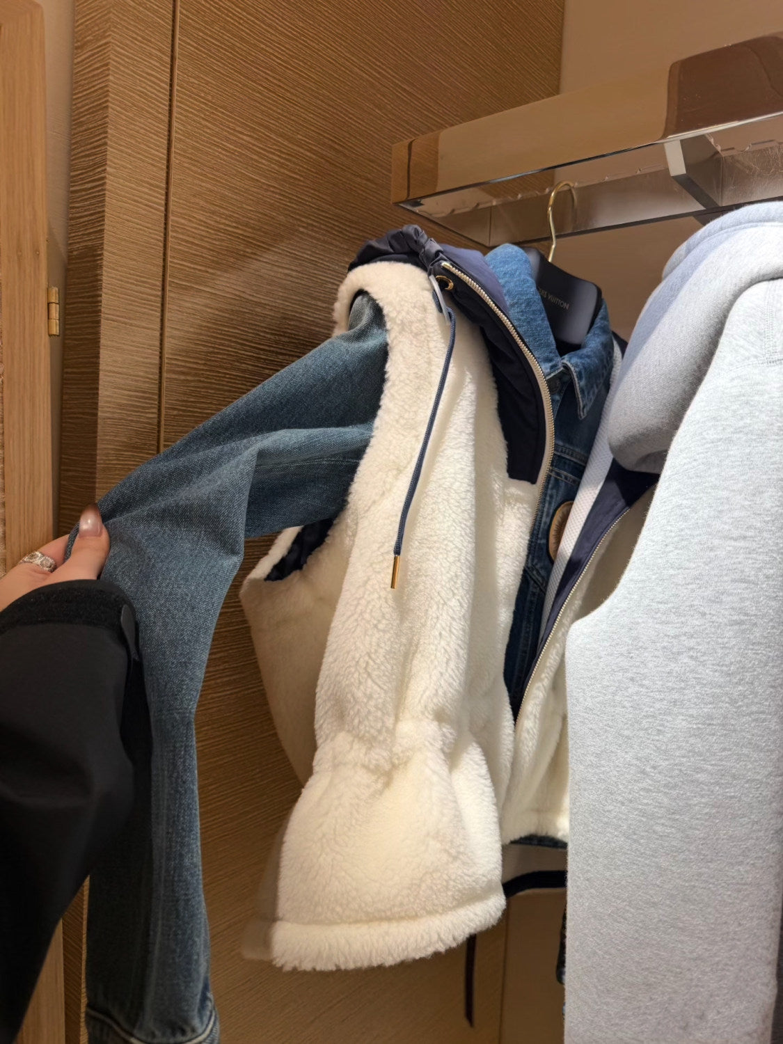 Louis Vuitton Ski Plush Hooded Vest #334345